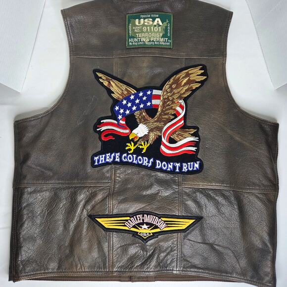 Vintage Men's Himalaya Motor Bike Wear Leather Motorcycle Riding Vest - Picture 4 of 14